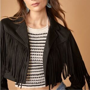 Francesca’s Miami faux suede Fringe Women's Jacket